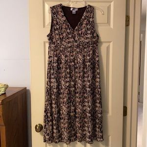 Nine & Co. Dress Brown with Flowers Size Large
